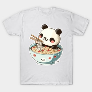 Panda eating ramen T-Shirt